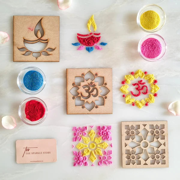 Rangoli Stencil - Set of 6 - Lotus Bloom