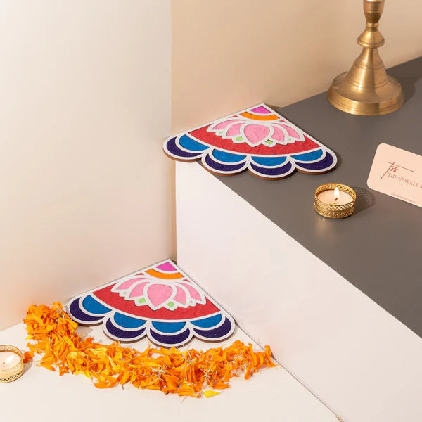 Corner Rangoli Mat - Pushkara - Set of 2