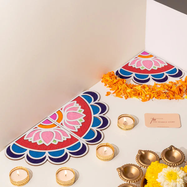 Corner Rangoli Mat - Pushkara - Set of 2