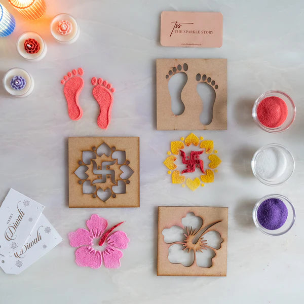 Rangoli Stencil - Set of 6 - Petal Pattern