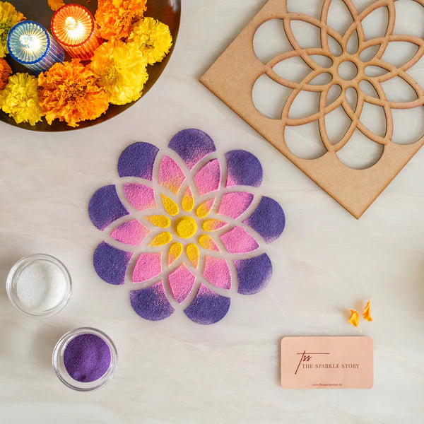 Rangoli Stencil - Set of 6 - Petal Pattern